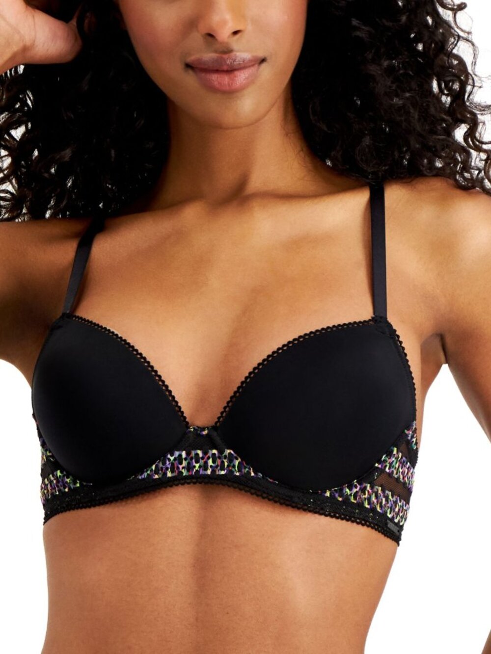 Calvin Klein Womens Striped Lace Demi Bra